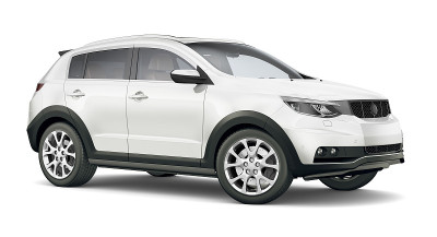 3D插图通用紧凑型白色SUV