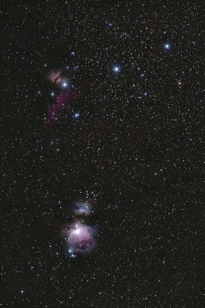 猎户座星云M42，马头星云和火焰星云摄于罗马尼亚