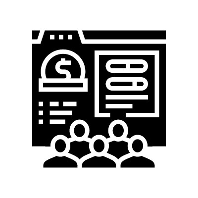众筹企业图标图标矢量插图