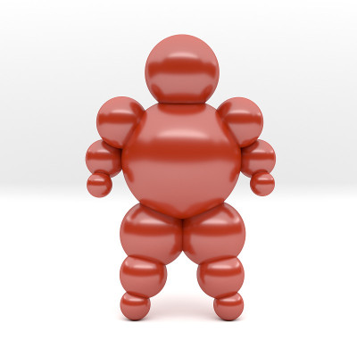 3D抽象球人角色