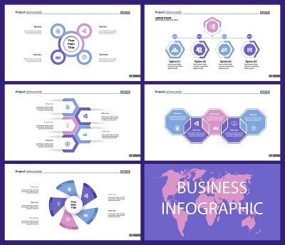 Business infographic diagram slide templates set