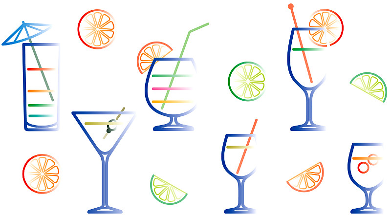 鸡尾酒矢量图