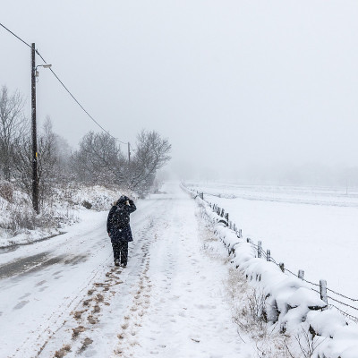 雪覆盖了道路
