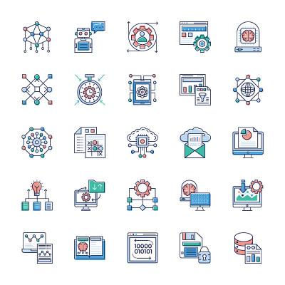 Set Of Modern Technology Icons