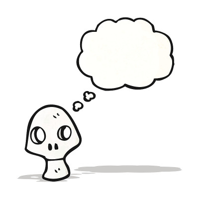 幽灵骷髅与思想泡泡卡通