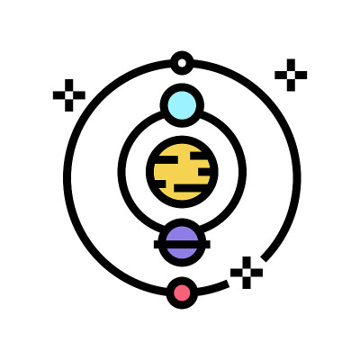 占星职业彩色图标矢量插图