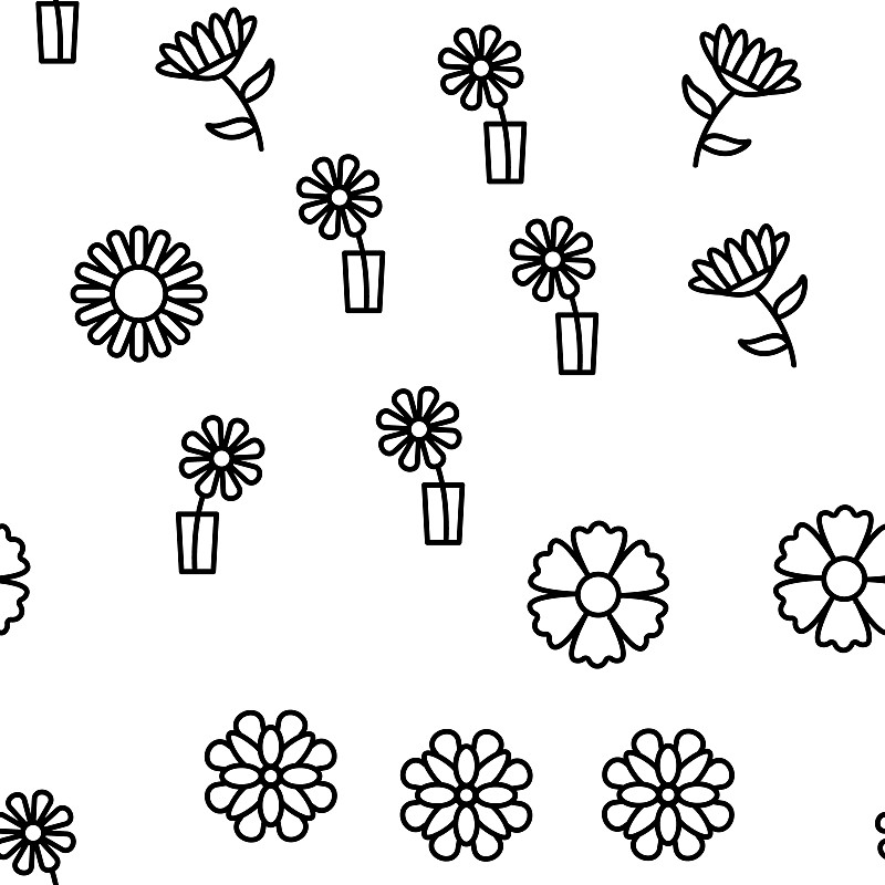 菊花花矢量无缝图案