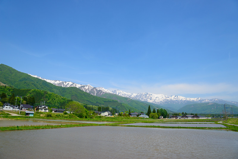 北阿尔卑斯山脉的一部分，上志山和乡村