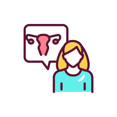 妇产科医生的图标。网页的轮廓象形图。