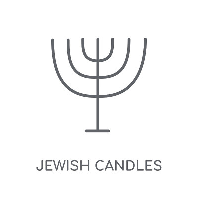 Jewish Candles linear icon. Modern outline Jewish 