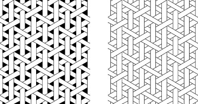 Outline Seamless weave rattan pattern, vector art