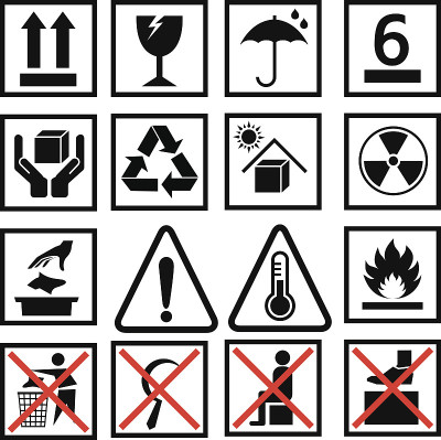 warning of packaging symbol