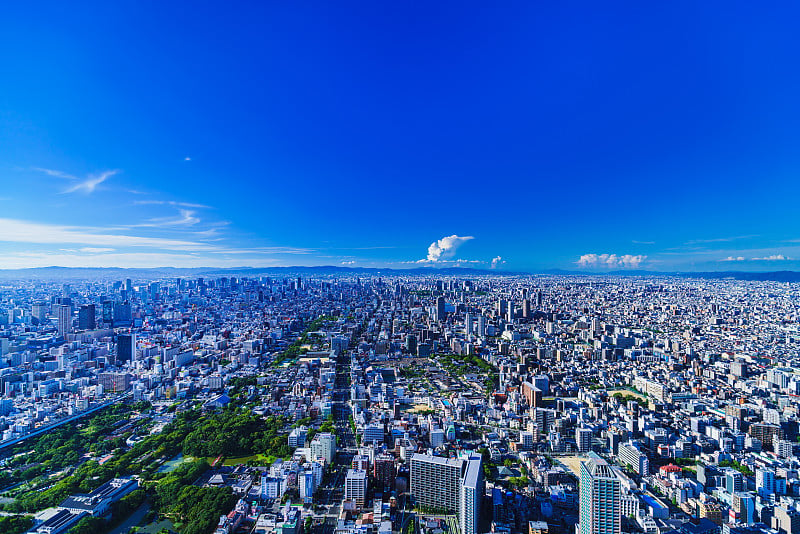 日本大阪市鸟瞰图