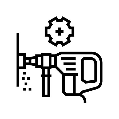 墙壁切屑线图标矢量插图