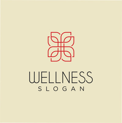 天然健康健康健身和瑜伽化妆品设计。莲花瑜伽设计灵感。冥想莲花瑜伽设计