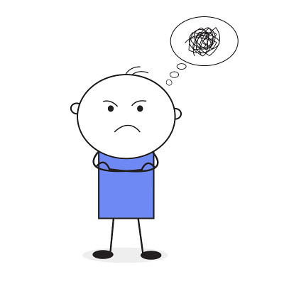 人们与皱眉疯狂的脸涂鸦插图向量