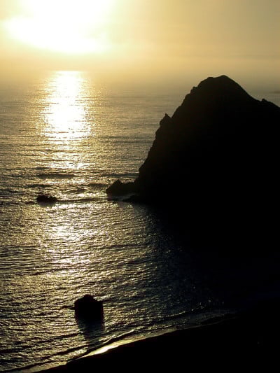 俄勒冈州海岸夕阳