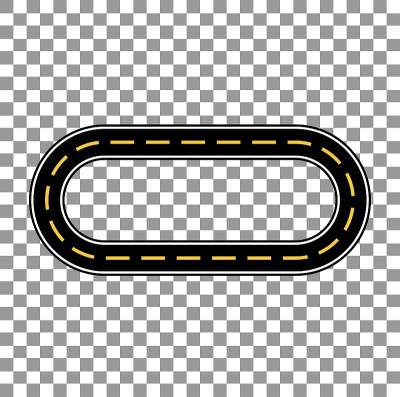 Elliptical race on transparent plaid background