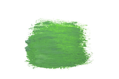 绿色抽象水彩斑点水彩画由刷子隔离在白色背景
