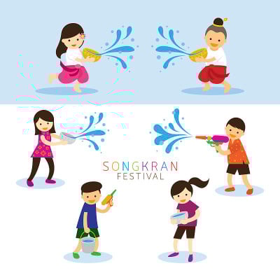 泼水节，孩子们玩水