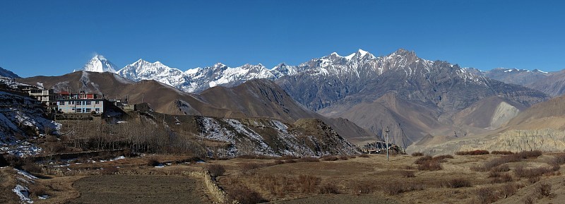 从Muktinath，尼泊尔的全景