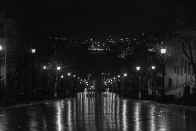 一个雨夜的函馆八幡坂