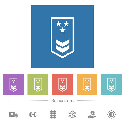 Military insignia with two chevrons and three star