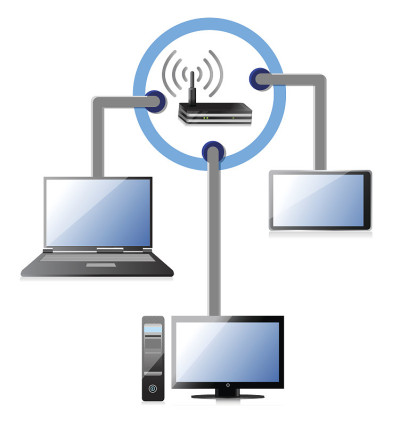 白底Wifi网络概念图设计