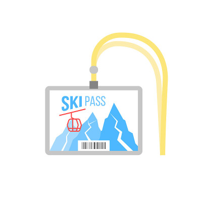 ski pass badge with barcode