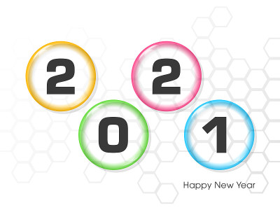 2021年新年快乐文本设计向量。