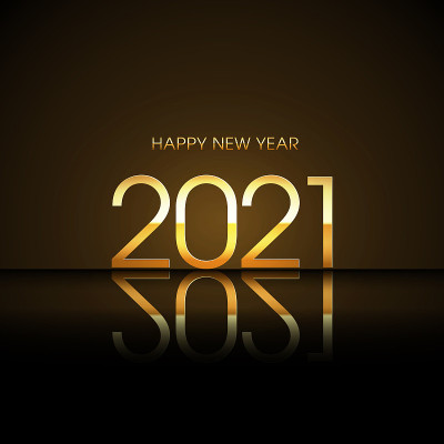 2021年新年快乐文本设计向量。