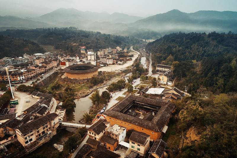 福建土楼鸟瞰图