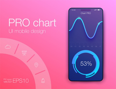 Fitness app. Ui ux design. UI design concept with 