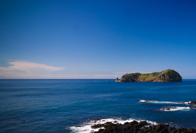 鸟瞰图维拉弗兰卡多坎波岛，Sao Miguel，亚速尔群岛，葡萄牙