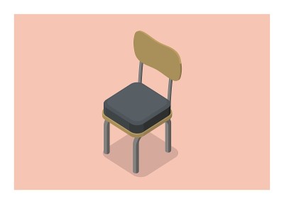 bench illustration in isometric view
