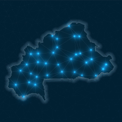 布基纳法索网络地图。