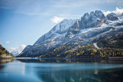 美丽的Fedaia湖山景