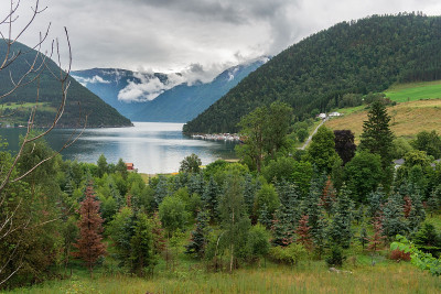 Kaupanger和Sognefjord, songog Fjordane，挪威