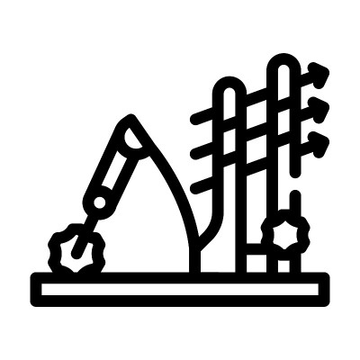 箭头投掷线图标向量插图黑色