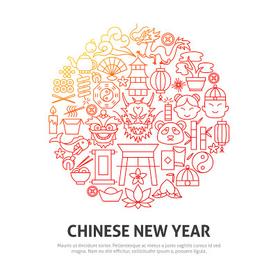 中国新年圆的概念