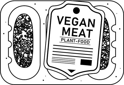 素食者使用大豆等的肉类轮廓