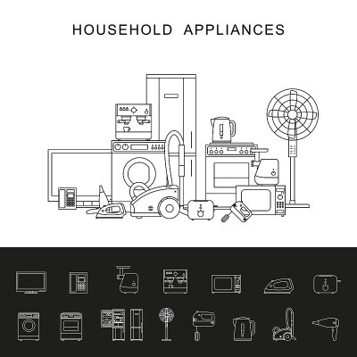 家用电器线插图。