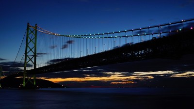 明石kaikyo Bridge在日本舌谷美子