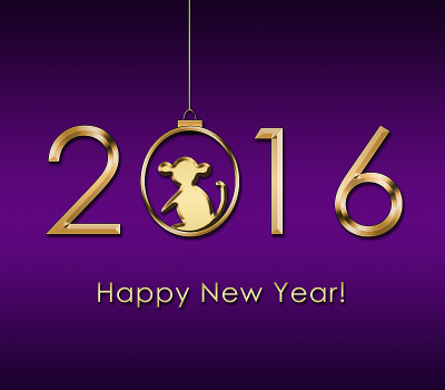 2016年新年快乐。岁次甲申(猴年)