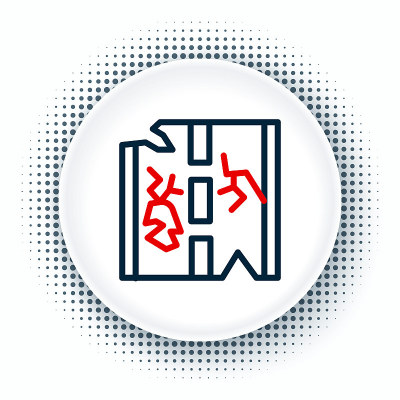 线破碎的道路图标孤立在白色的背景。色彩斑斓的轮廓的概念。向量