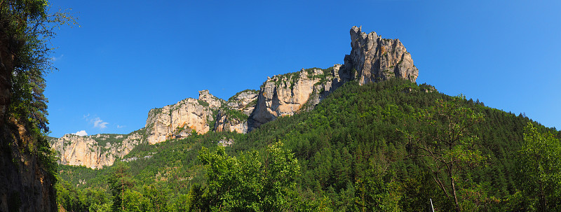 著名的塔恩峡谷全景，峡谷之间的原因Méjean和索韦特雷原因挖掘塔恩