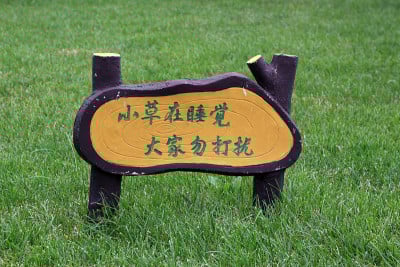草坪绿色标志与标志