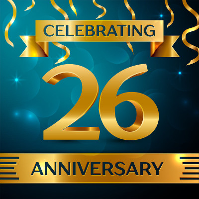 Realistic Twenty six Years Anniversary Celebration