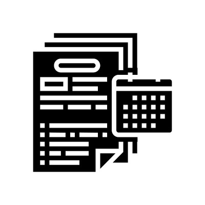 审计年度和合并财务报表字形图标矢量插图