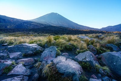 高山交界处，火山，mt。新西兰，日出，17号